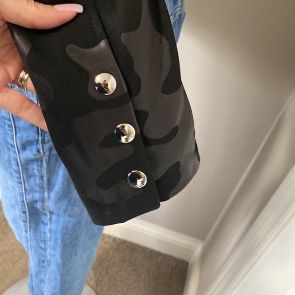 Generation Love Spencer Black Camo Lamb Skin Leather Jacket Pockets Sz XS NEW - Picture 8 of 14